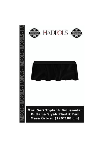 Özel Seri Toplantı Buluşmalar Kutlama Siyah Plastik Düz Masa Örtüsü 120 180 Cm
