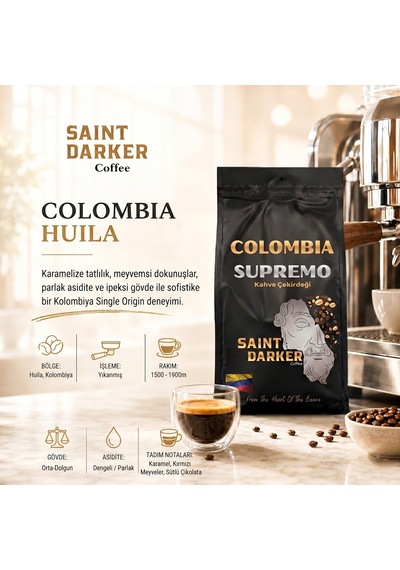Saint Darker Colombia Single Origin Çekirdek Kahve 1 KG