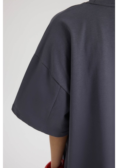 Mai Studıos Mai Studios Co. Theory Oversize Füme T-shirt Füme