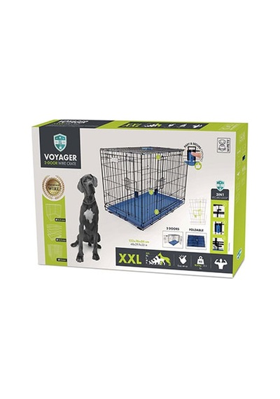 M-pets Voyager 2 Kapılı Köpek Kafesi Xxl Mavi 122x76x84 Cm 244-52028.05
