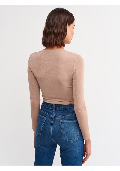 Dilvin 3795 Büzgülü Top-Camel