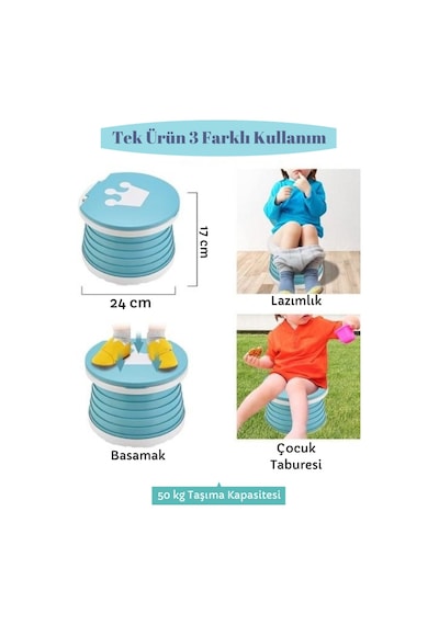 MooieBaby's Katlanabilir Çocuk Tuvaleti, Carry Potty,Yeşil