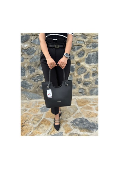 Just Polo Kadın Yeni Sezon Yumuşak Deri Lüks El Çantası Shopper Siyah 29899765