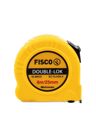 FİSCO Double-Lok 8 Metre / 25 mm Çelik Şerit Metre DL8M/25MM