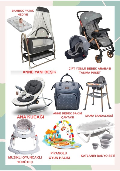 Turhanbebe Bebeğinizin Tüm İhtiyaçları Lüx Bebek Çeyiz Seti Plus Aktif - Gri
