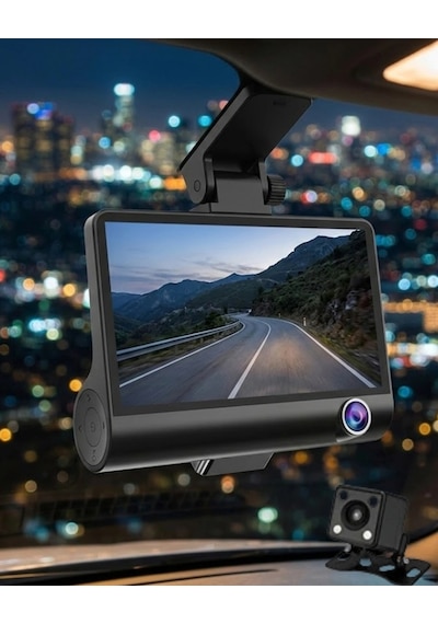 Hubrendy  Çift Kameralı Araç İçi Kamera Full Hd 1080p Gece Görüş Ve Park Modlu