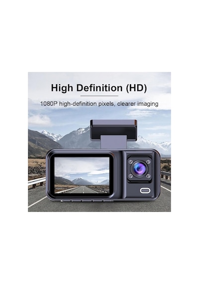 Araç Içi Kamera 3 Kameralı 1080p / Lcd Ekranlı/gece Görüşlü/geri Görüş Kamera/hareket Algılama