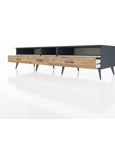 Kronos Tv Ünitesi 3 Raflı 3 Çekmeceli 220x59x51 Antrasit-aytaşı/çam Aytası/atlas Çam - Antrasıt Kronos Tv Ünitesi 3 Raflı 3 Çekmeceli 220x59x51 Antrasit-aytaşı/çam Aytası/atlas Çam - Antrasıt