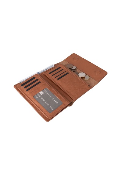Bloominbag Arc Wallet Heritage Tan Hakiki Deri Kartlıklı Manyetik Cüzdan Taba