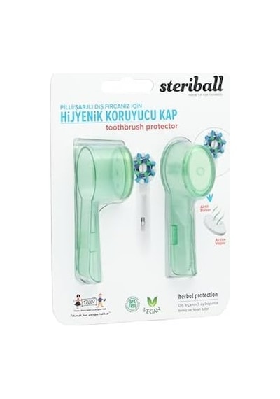 Şarjlı Ve Pilli Diş Fırçaları İçin Hijyenik Diş Fırçası Koruma Kabı-2&apos Li Yeşil X 2