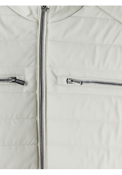 Lcwaıkıkı Classic Bej Regular Fit Dik Yaka Erkek Deri Görünümlü Mont