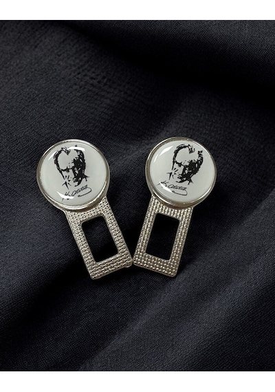 Atatürk Potreli Ikaz Ses Susturucu Metal Toka 2 Adet