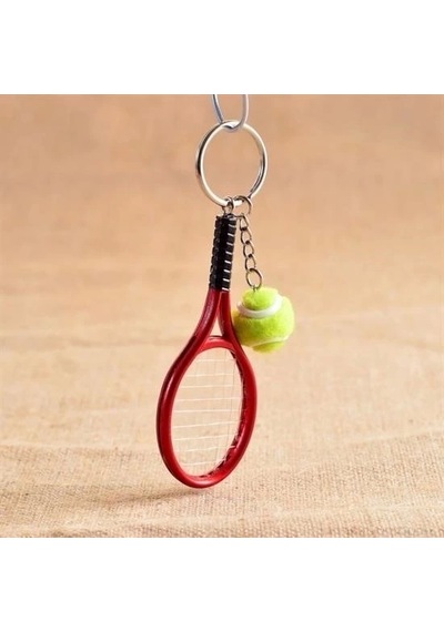 Gerçekçi Tenis Raketi Tasarımlı Şık Anahtarlık Kolye Çanta Süsü Tennis Keychain Çok Renkli