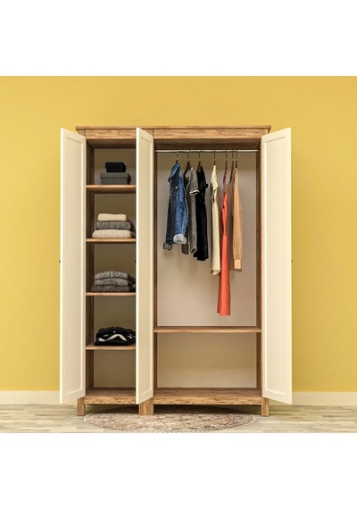 Yeliz 3 Kapılı Gardrop Mdf Sis Gri Yeliz 3 Kapılı Gardrop Mdf Sis Gri