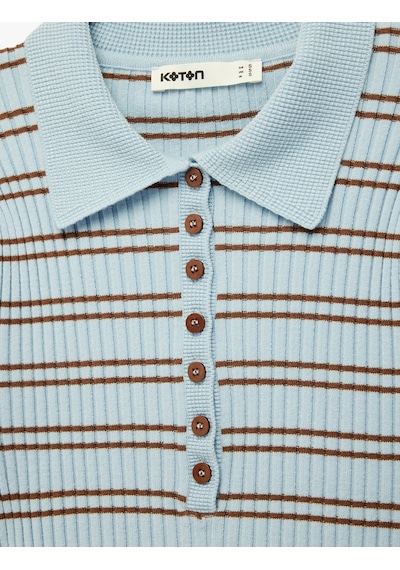 Koton Regular Fit Kısa Kollu Yarım Düğmeli Polo Yaka Triko Kazak Mavi Çizgili 6sak90067ht Mavi Koton Regular Fit Kısa Kollu Yarım Düğmeli Polo Yaka Triko Kazak Mavi Çizgili 6sak90067ht Mavi