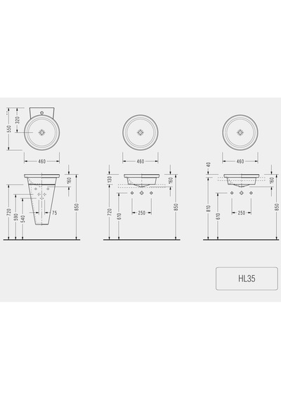 Serel Helios 37x37 Cm Beyaz Lavabo - Hl34dxs110h Diğer