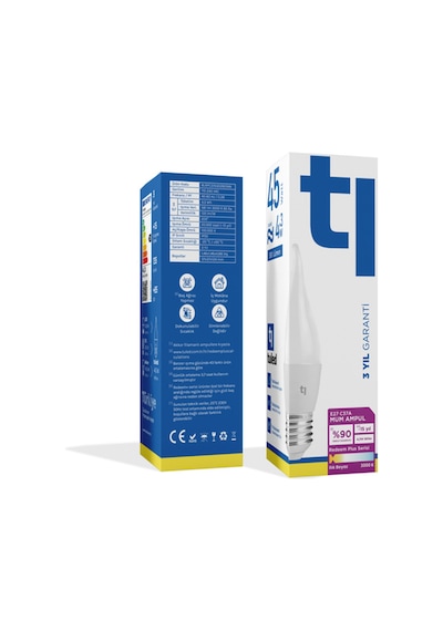 Redeem Plus C37A E27 Mum Ampul, Titreşimsiz, Göz Konforu, 581 Lümen, Ilık Beyaz, 3000 Kelvin