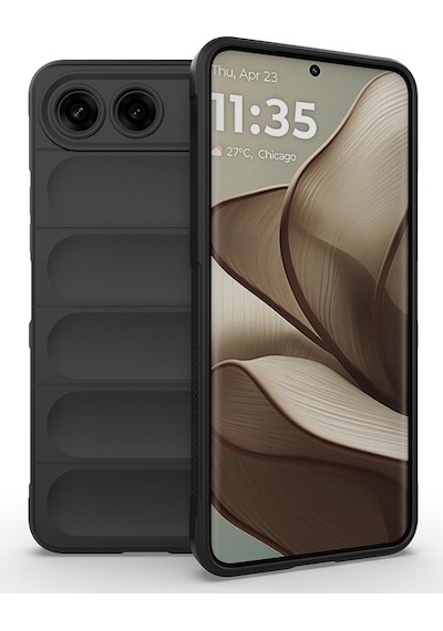 Tecno Spark 40 5g Kılıf Esnek Tpu Oyuklu Arka Yüzey Tasarımlı Zore Etnik Silikon Kapak - Siyah