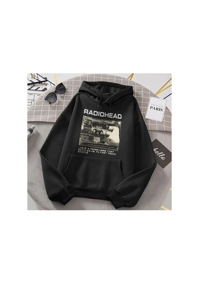 Medinenur Radiohead Dna Breeding Siyah Kapşonlu Sweatshirt siyah