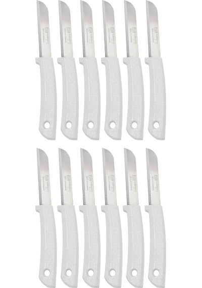 Makri Home 12'li Tırtıklı Meyve Ve Sebze Bıçak Seti, Beyaz