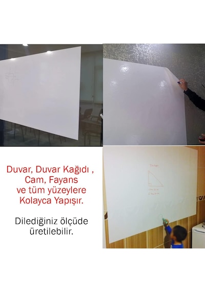 Kağıt Tahta 120x150 Cm Beyaz,1 Alana 1 Hediye, Akıllı Kağıt, Yazı Tahtası Genel