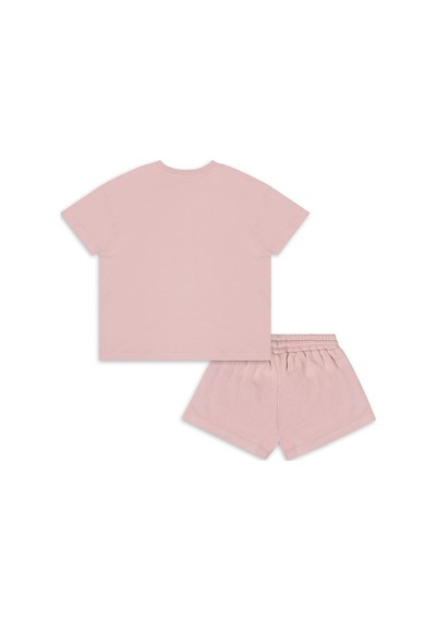 Mshb&g Pembe Oversize T-shirt Şort Takım Kız Çocuk %100 Pamuk Çok Renkli