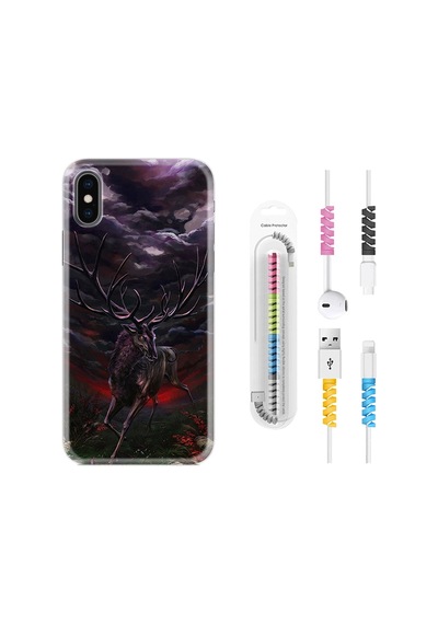 Apple Uyumlu iPhone XS Max Kılıf Kablo Koruyuculu Dark Deer 1786