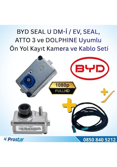 Byd Seal U Dm-i / Ev, Seal, Atto 3 Ve Dolphıne  Ön Yol Kayıt Kamera Ve Kablo Seti - 1080p Full Hd
