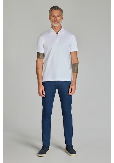 Bisse Fermuarlı Polo Yaka Beyaz Erkek Tshirt Ts25y25107 D01 Beyaz