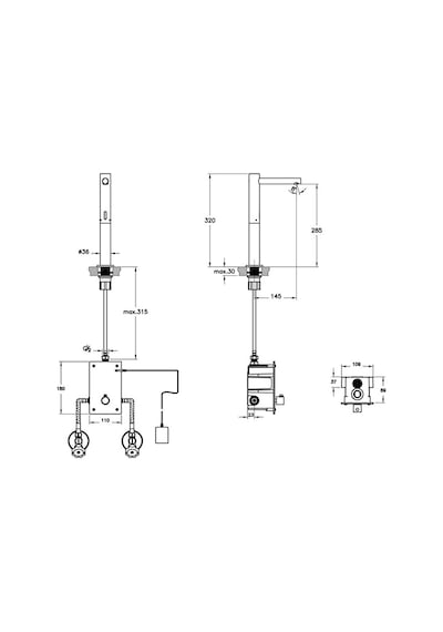 VitrA Origin A4722136Wtc Temassız Elektrikli Lavabo Bataryası