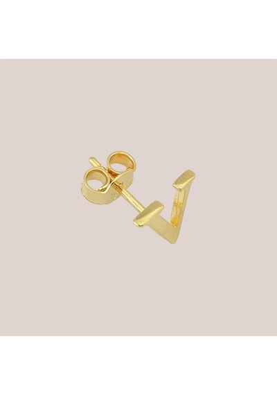 Goldkupe 14 Ayar Altın V Harf Küpe 0,44 Gr-1381