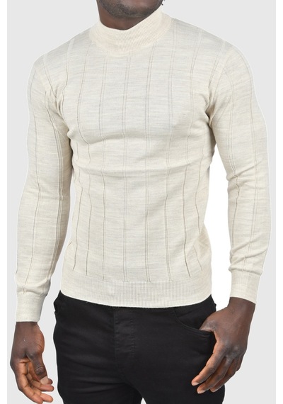 Deepsea Erkek Bej Slim Fit Likralı Tüylenme Yapmayan Yarım Balıkçı Çizgili Triko Yarım Boğazlı Kazak 2505503 Bej Deepsea Erkek Bej Slim Fit Likralı Tüylenme Yapmayan Yarım Balıkçı Çizgili Triko Yarım Boğazlı Kazak 2505503 Bej