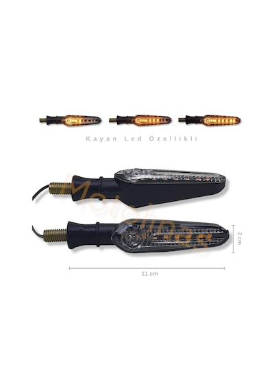 Motosiklet Universal Kayan Led Sinyal Takımı Model:3