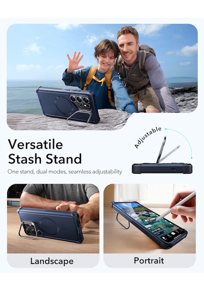 Esr Samsung Galaxy Uyumlu  S26 Ultra Cyber Tough Magsafe Stantlı Kılıf Lacivert
