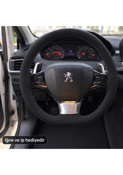 Peugeot Rifter Direksiyon Kılıfı Alcantara Süet Monza Black Serisi Siyah 2018-2021