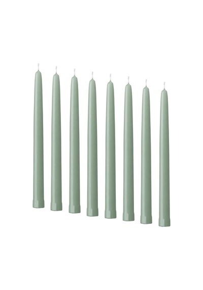 Ikea Klokhet 8'li Şamdan Mumu 2,2 X 25 Cm Açık Yeşil