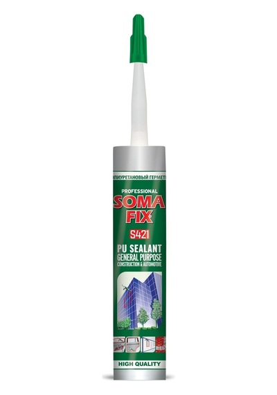 12 Adet 280 Ml Gri Somafix Poliüretan Mastik Dış Cephe Pu Koli Gri