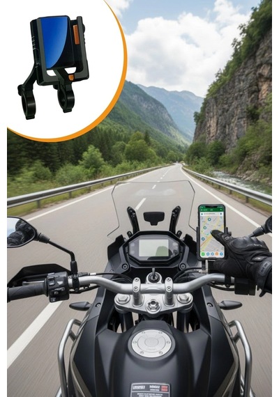 Durukar Evrensel Motosiklet Telefon Tutucu Kaymaz, Kilitlenebilir Güvenli Tutuşlu, 360 Ayarlanabilir Gido