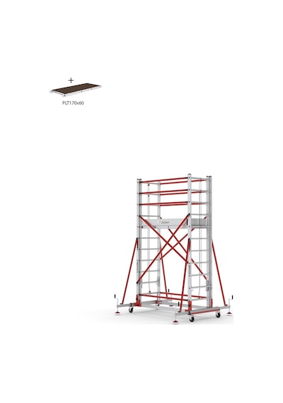Çağsan 2x11 Basamaklı 6,4 M. Çalışma Yüksekliği Telesafe Xln Premium - İki Parçalı Alüminyum İskele S006 Xln Pr