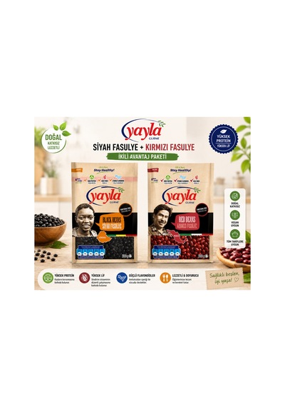Gurme Siyah Fasulye + Kırmızı Fasulye 500g X2 İkili Set Avantaj Paket - 874619122