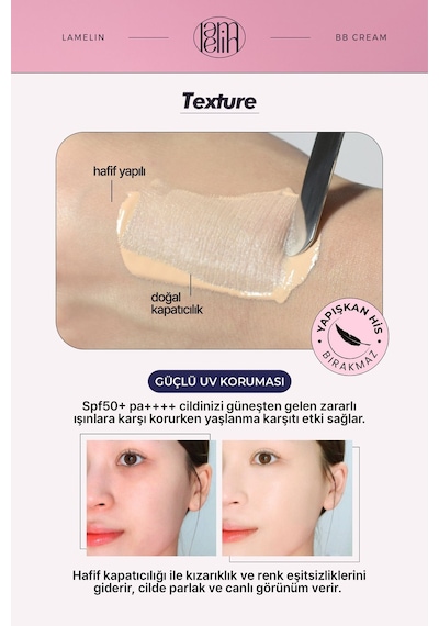 Lamelin Retinol Ve Bakuchiol Içeren Doğal Kapatıcı Parlak Bitişli Bb Krem Lamelin 50 Ml Parlak Bitiş