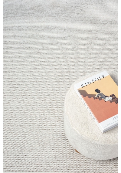 Mariesse Home Naturel Bukleli Yumuşak Dokulu Beyaz Bej Iskandinav Koridor Kesme Yolluk Dokuma Halı