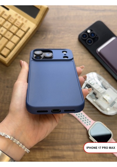 Apple iPhone 17 Pro Max Uyumlu Kamera Korumalı Darbeye Dayanıklı Renk Atmayan Keep Silikon Kılıf Lacivert