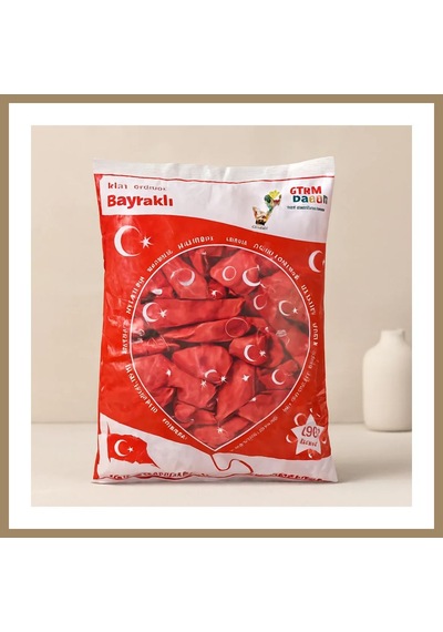 Bezos 12 İnç Bayraklı Lateks Balon - 100'lü Paket 22 Çok Renkli
