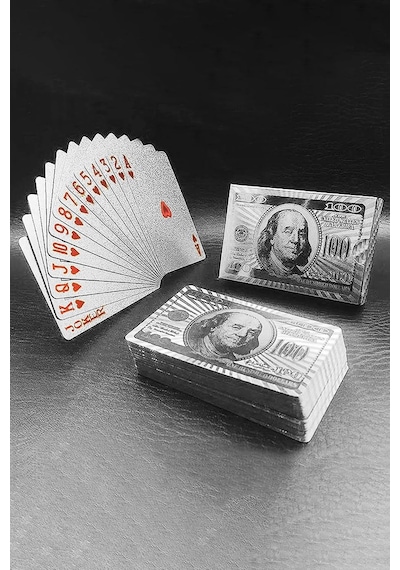 Silver Dolar İskambil Kağıdı Kaygan Plastik Su Geçirmez Oyun Kağıdı Cin383slv