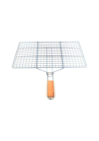 Ahşap Saplı Mangal Izgarası Galvanizli Paslanmaz Kafes Demir 25 X 40 Cm Mudanis