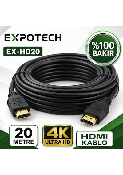 Expotech Ex-hd20 20 Metre 4k Hdmı Kablo Görüntü Ve Ses Aktarım Kablosu