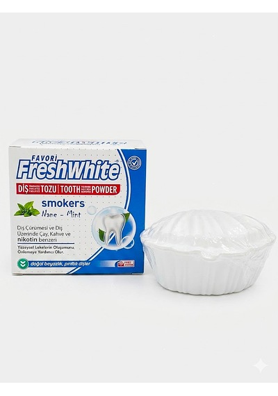 Favori Freshwhite Smokers Diş Temizleme Tozu 50 Gr Nane Aromalı Diş Parlatıcı Toz Kahve Çay Lekelerine Karşı Bakım