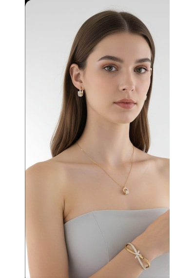 Periliçe Gold Çelik Takı Seti Gümüş - Rose Gold