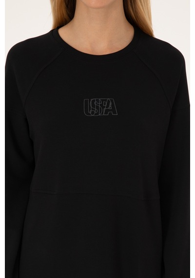U.S. Polo Assn. Kadın Siyah Uzun Bisiklet Yaka Sweatshirt 50315623-VR046 U.S. Polo Assn. Kadın Siyah Uzun Bisiklet Yaka Sweatshirt 50315623-VR046